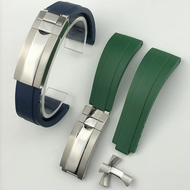 适用劳力力士日志型系列硅胶表带41mm黑冰糖橡胶手表带21mm表带男