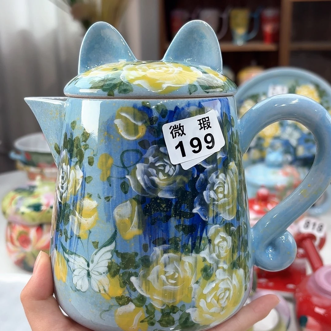小***妃景德镇手绘高温釉下彩陶瓷茶具