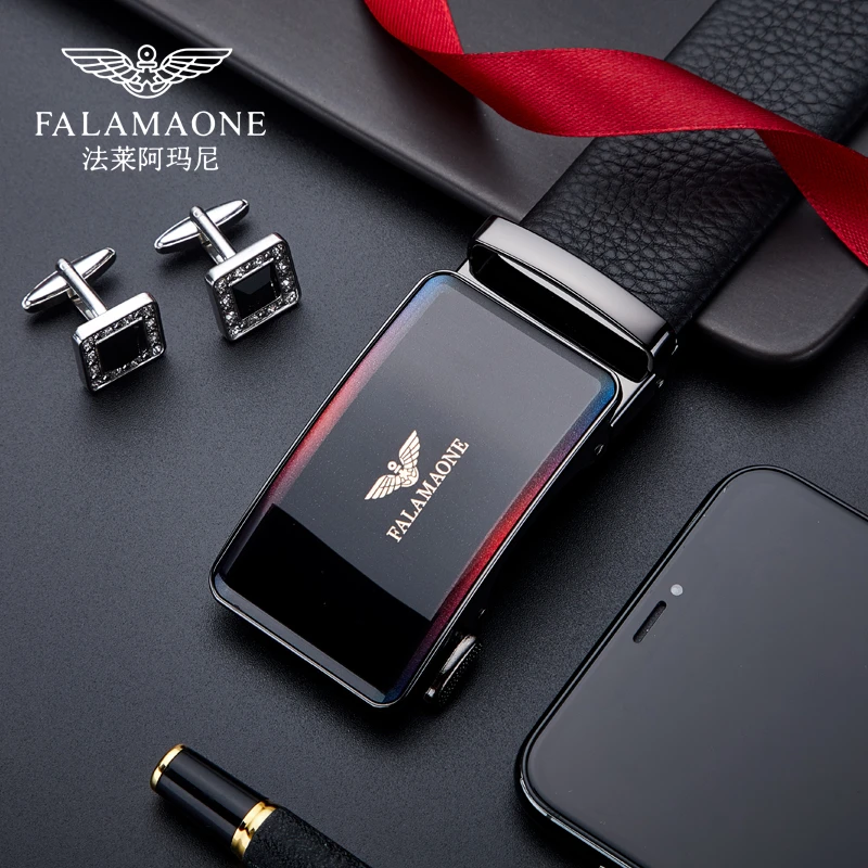 法莱阿玛尼2025新款男士皮带专柜正品高档头层牛皮自动扣潮流腰带