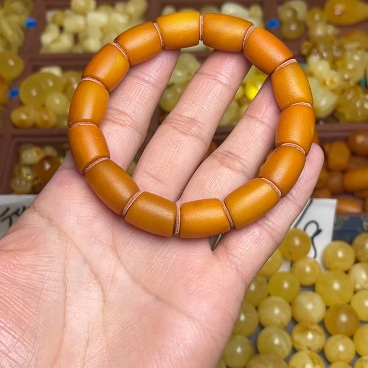 蜜蜡未镶嵌珠宝奇石老蜡橘皮料马蹄珠