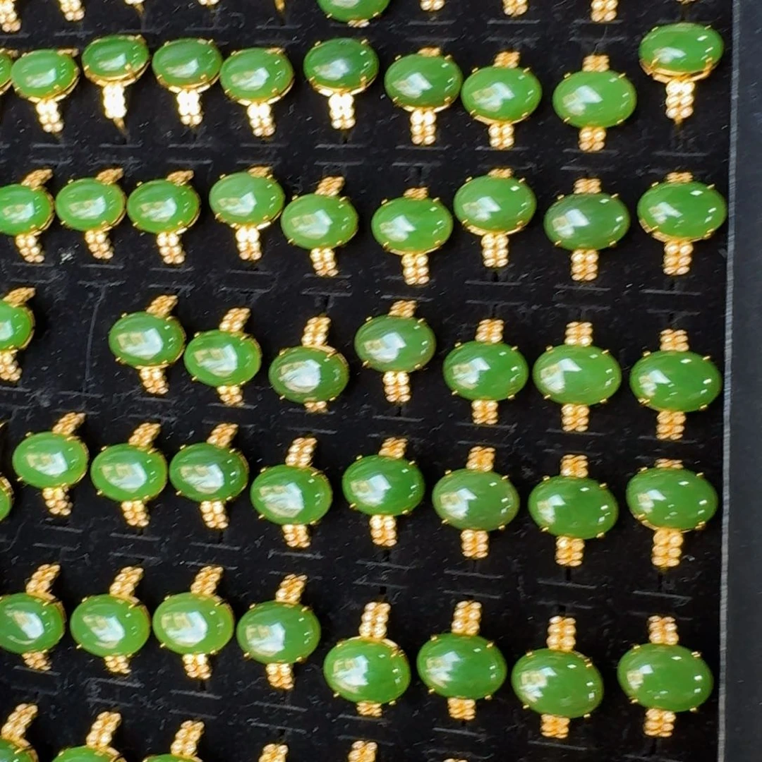 和田玉戒指银S925镶嵌多样性发货 拍一发一