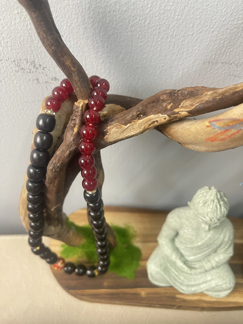 黑檀红色葡萄园手持手串单圈双圈500118