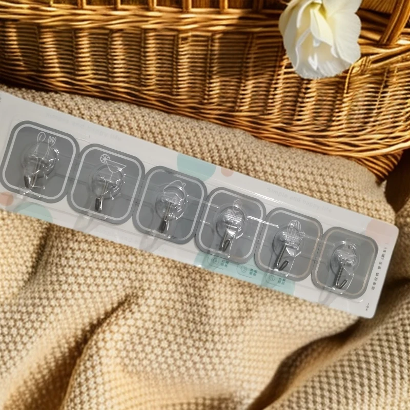 纳米无痕粘钩挂钩一卡6个