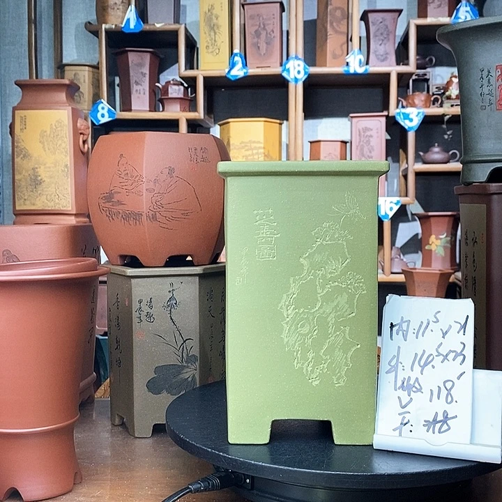 紫砂果绿签筒微瑕大漏价118