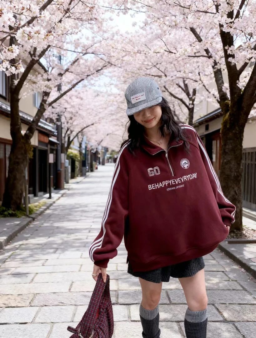 加绒2025冬季新款大码时尚气质百搭舒适长袖卫衣（99191-2）