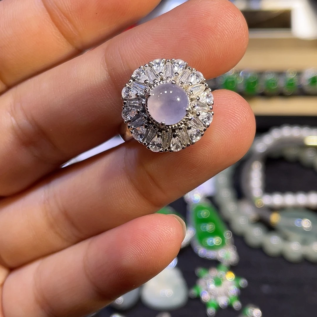 翡翠银S925镶嵌戒指