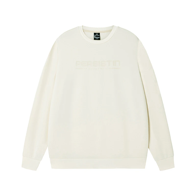 361度运动套头圆领卫衣男春秋季情侣简约宽松上衣纯色长袖打底衫