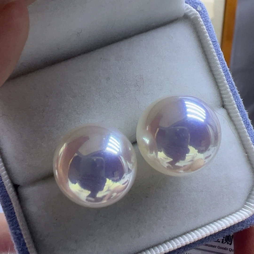 银S925镶嵌淡水珍珠耳饰