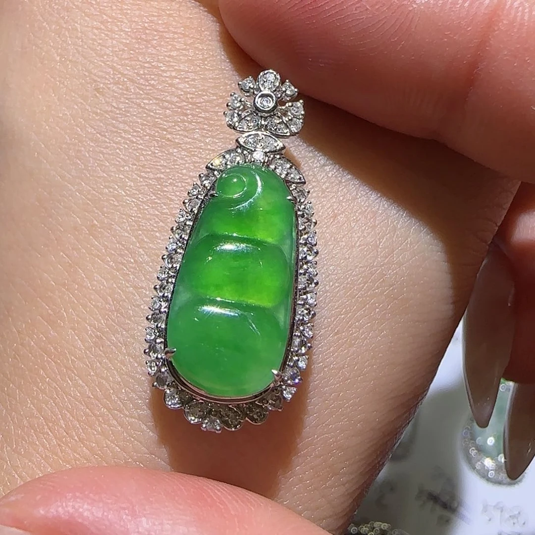 【闪购商品】翡翠18K金镶嵌颈饰天然