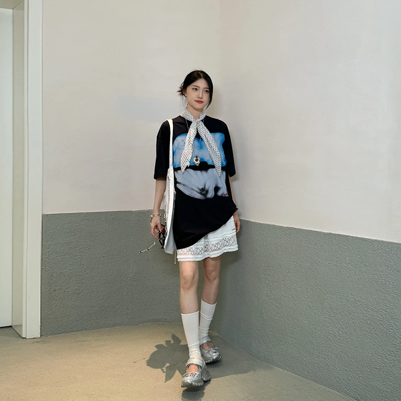 【VIIINS】SONGFORIDEAL25夏季蕾丝气质白色半身裙5070