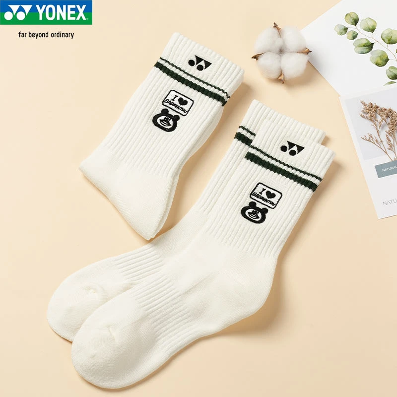 正品YONEX/尤尼克斯/专业运动袜厚底透气中筒毛巾袜时尚羽毛球袜