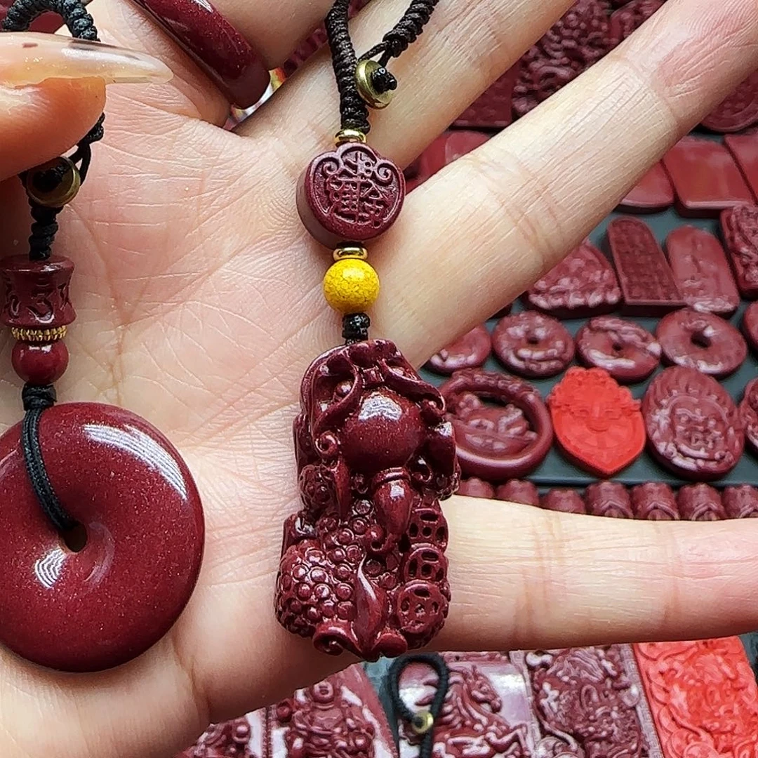 天然辰砂高含量紫金砂貔恘钥匙扣