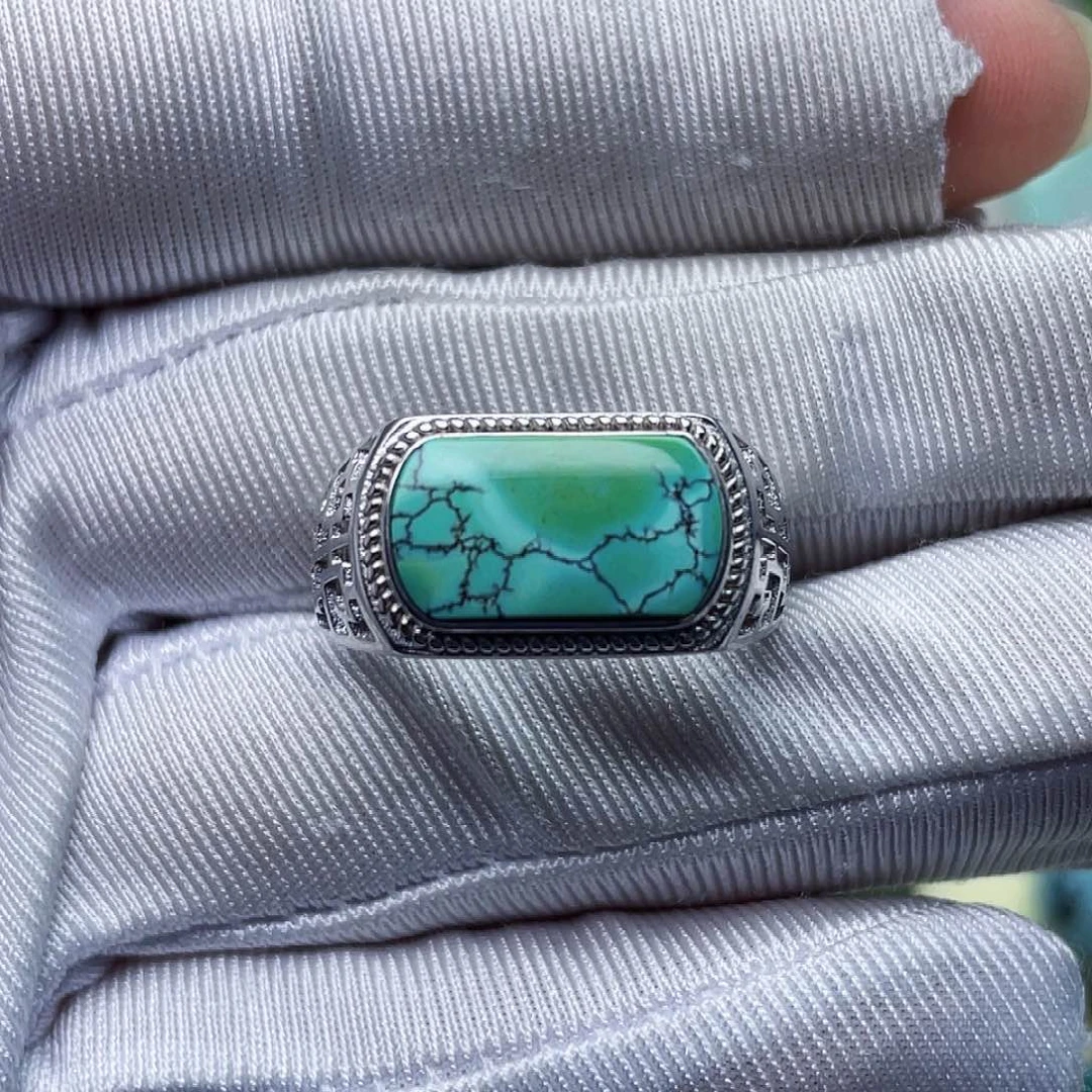 绿松石银S925镶嵌绿松石