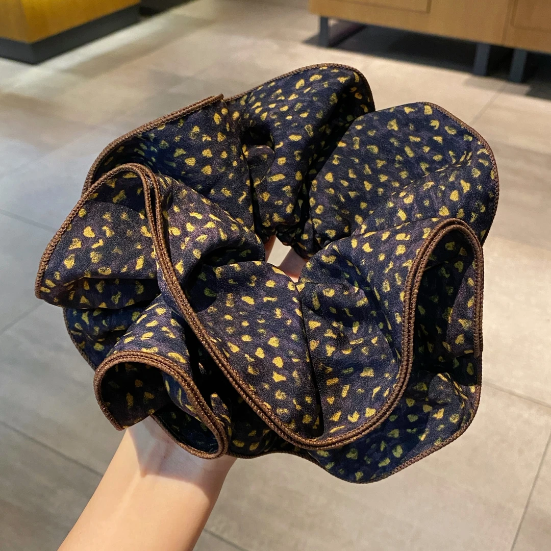 复古豹纹大肠发圈女2025秋冬新款高级时尚小众设计款头花头绳发饰