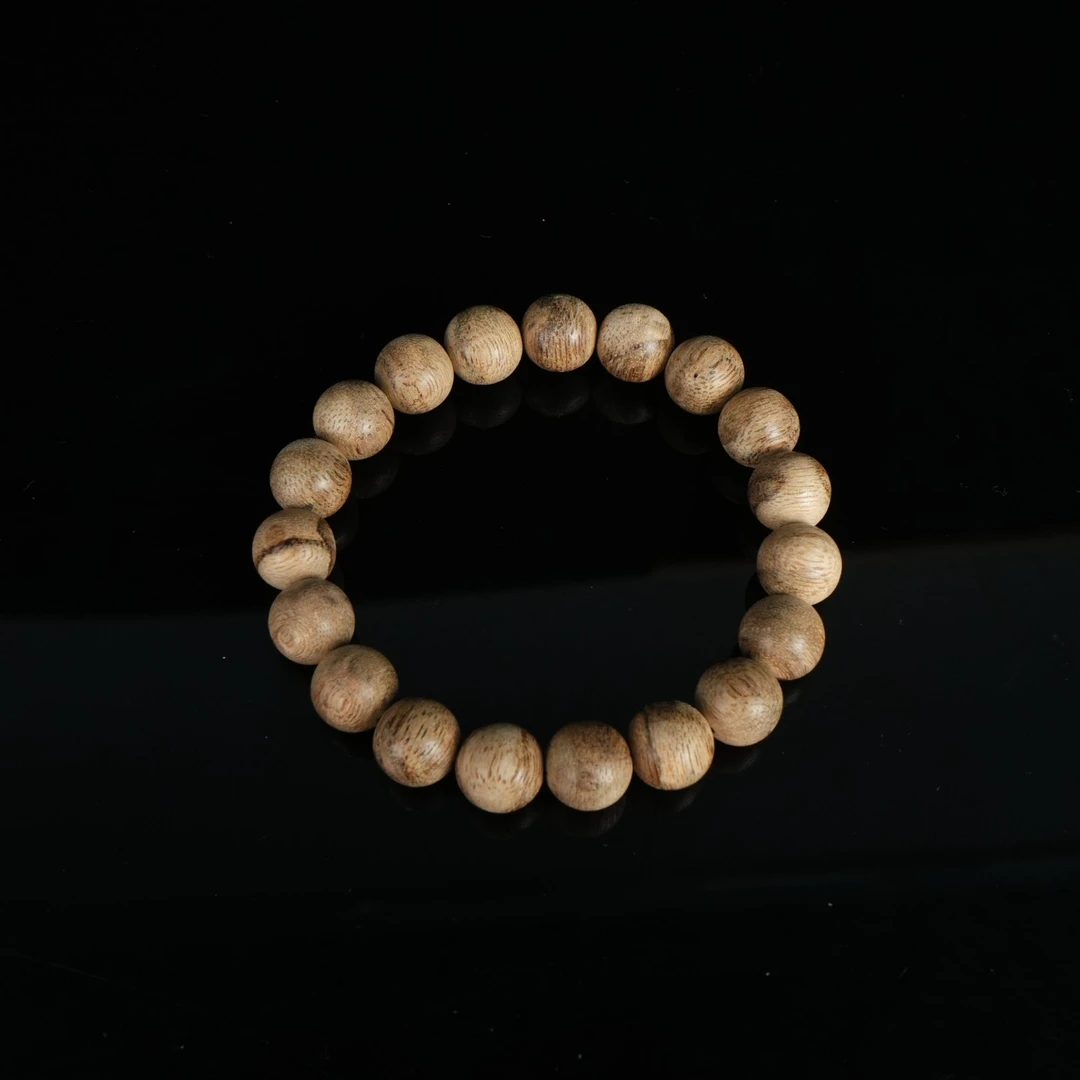 4151柬埔寨沉香软丝奇韵8分沉老料手串1.17cm 10.2g