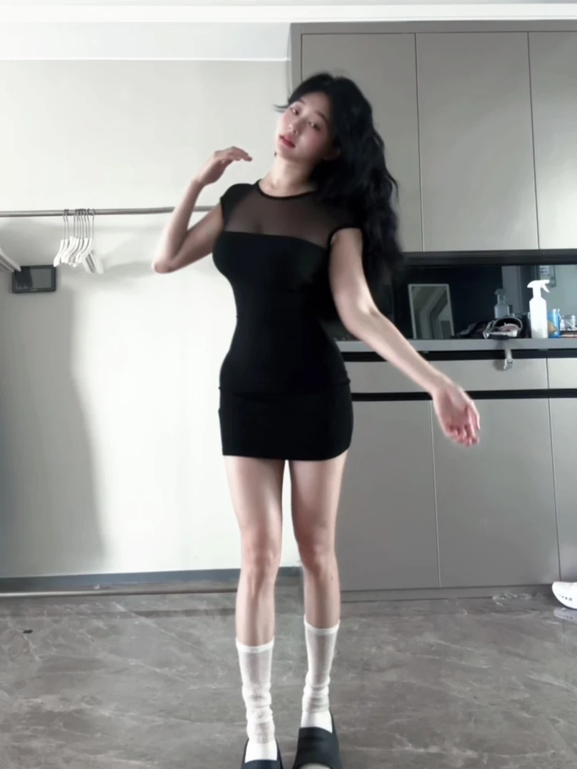 半透明网纱拼接包臀裙女夏季欧美风辣妹性感收腰显瘦短裙