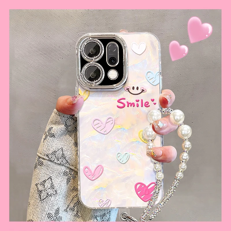 适用华为nova14手机壳新女款荣耀400/300/200pro线条爱心手链荣耀