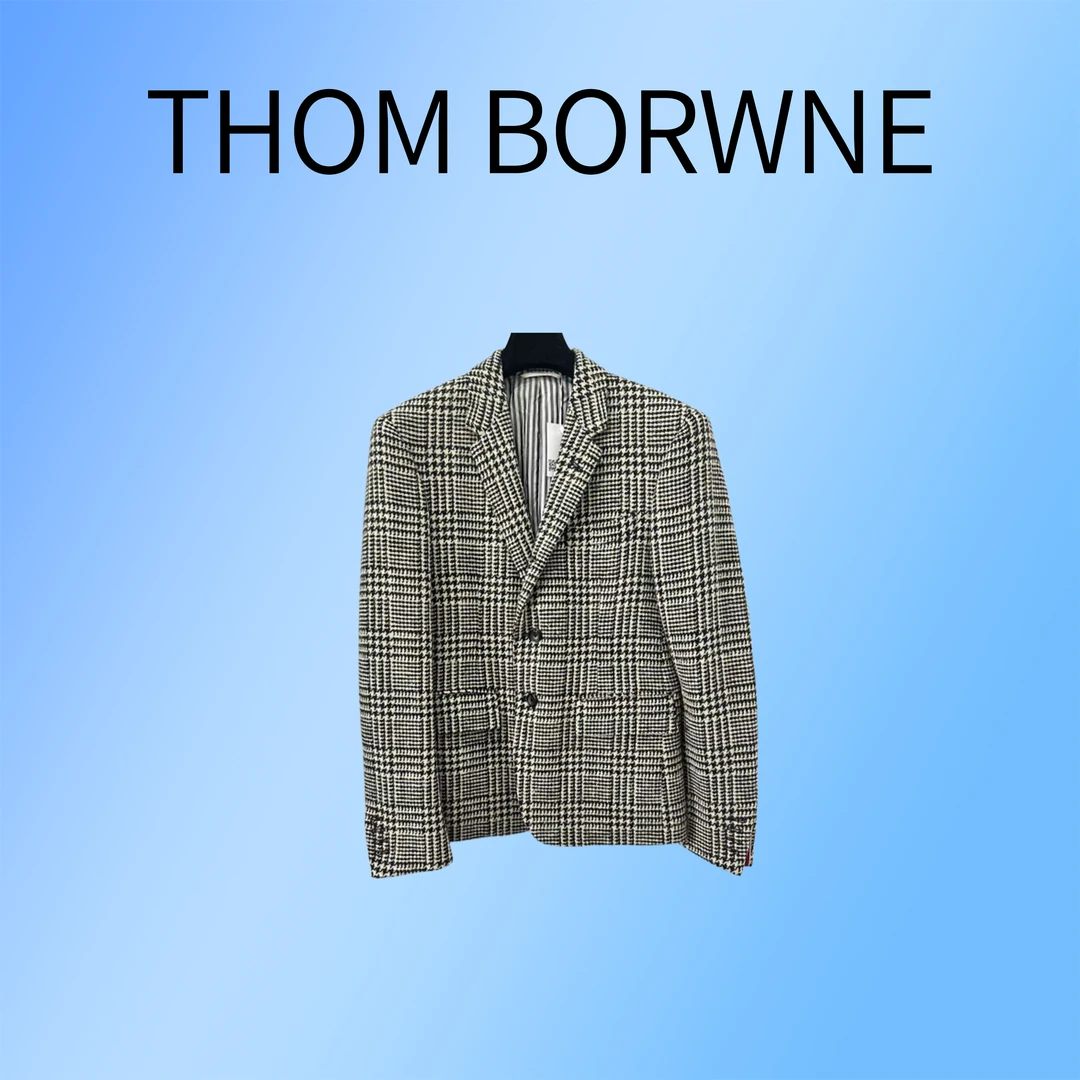 99新 THOMBROWNE 千鸟格羊毛西装外套 2码 G10860702