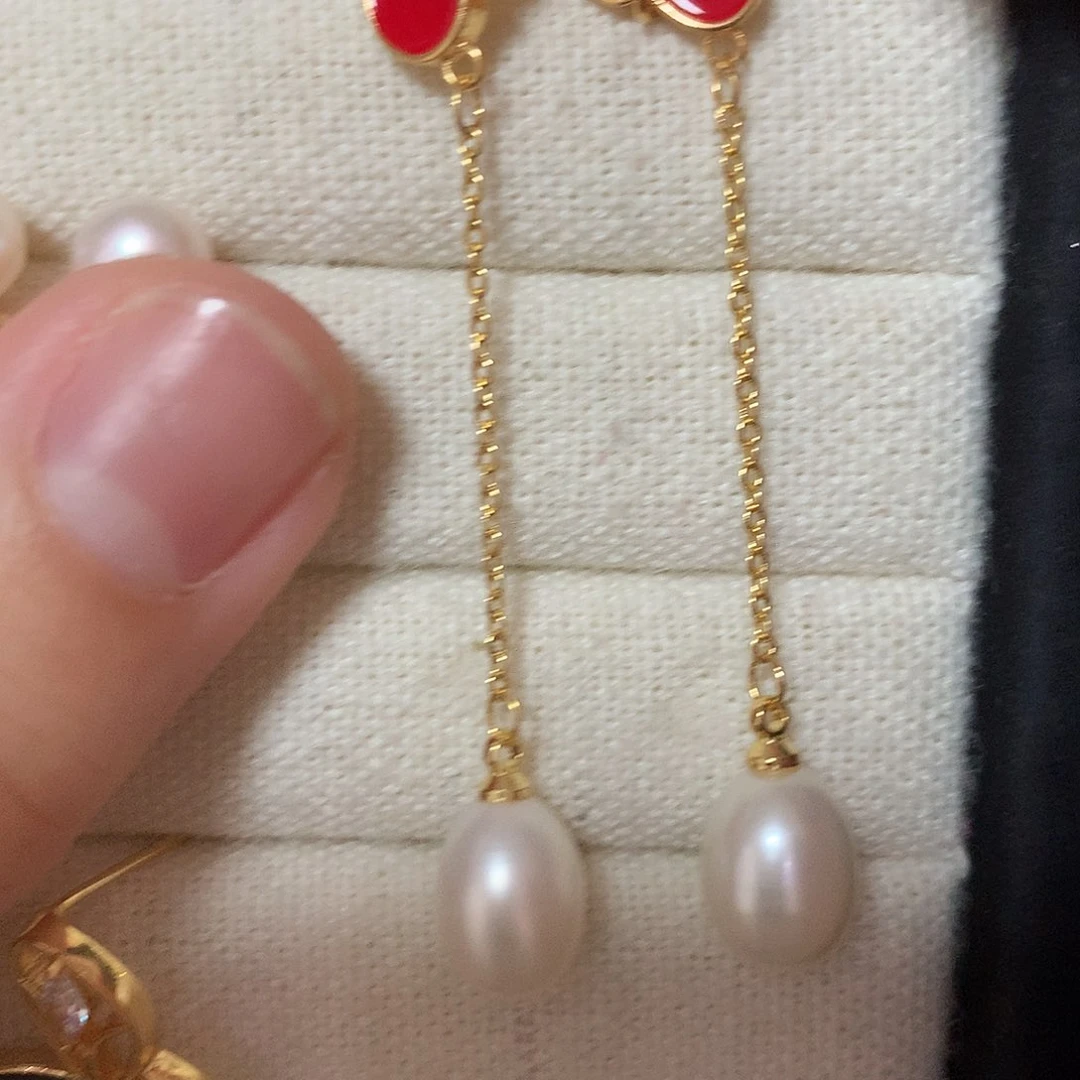 淡水珍珠耳饰合金