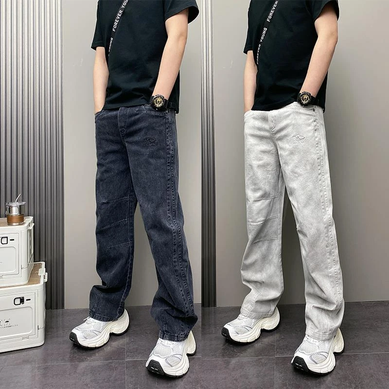 2025年春秋季潮流男士百搭痞帅宽松哈伦青年美式ins休闲牛仔裤子