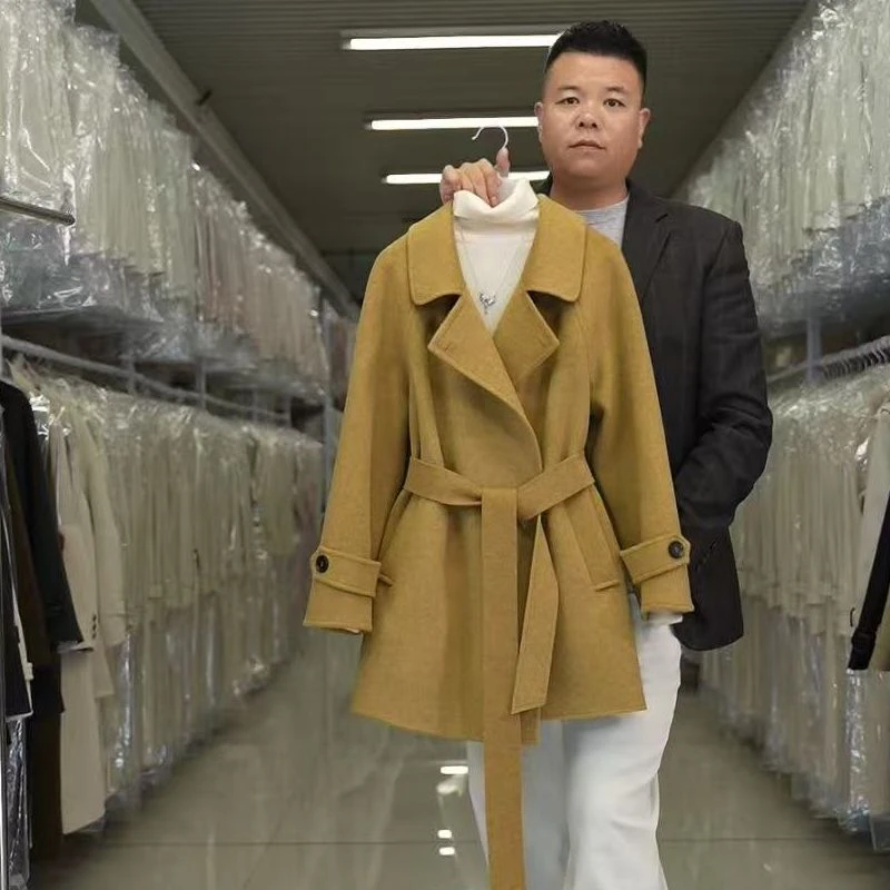 【KAIROS新.CK】设计师羊毛大衣韩系新款时尚女士羊毛中长大衣20279