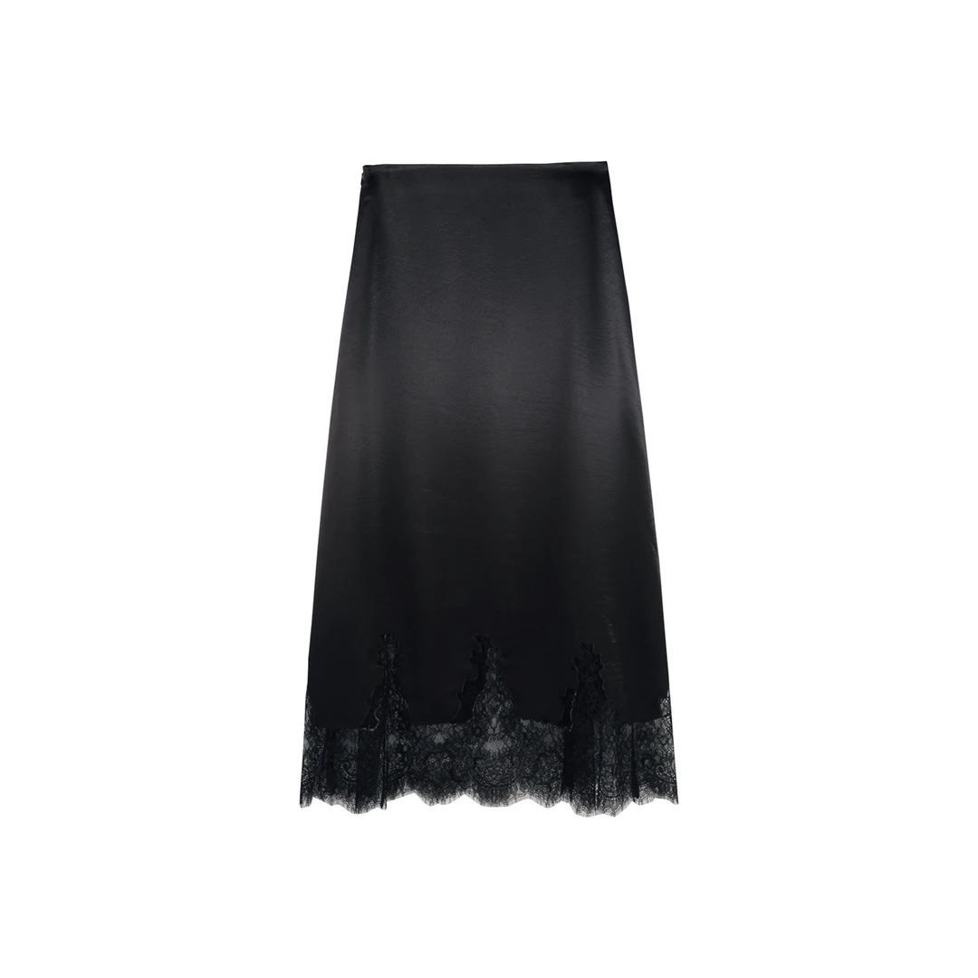 「基础灵魂」2025夏季高级感高腰蕾丝拼接包臀半身裙SHBZXP641421