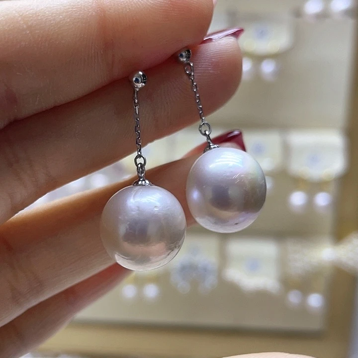 淡水珍珠耳饰银S925镶嵌