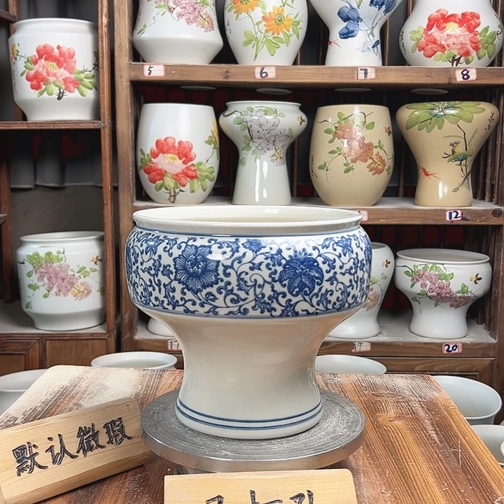 摆件口22青花子连款陶瓷陶瓷