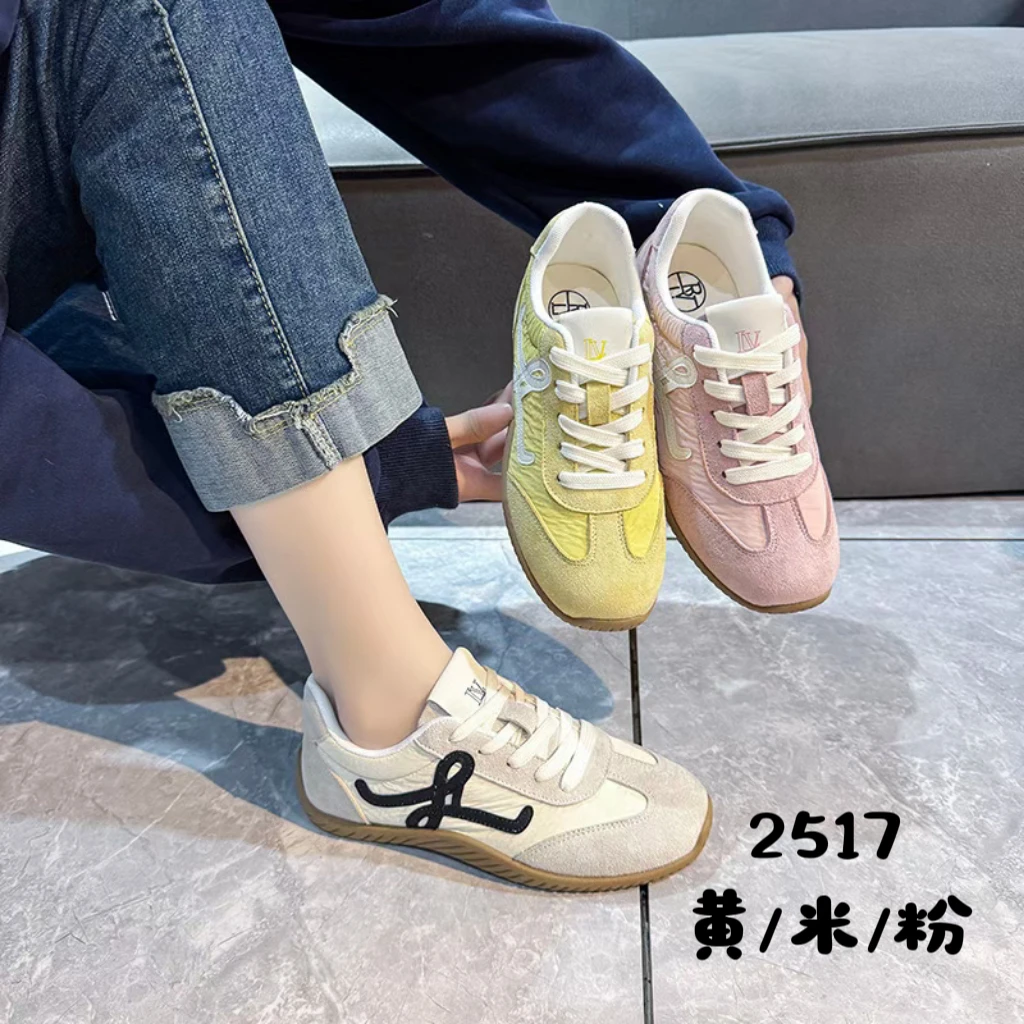 2517-Ｄ春夏新款网面透气拼色平底时尚百搭休闲阿甘鞋潮