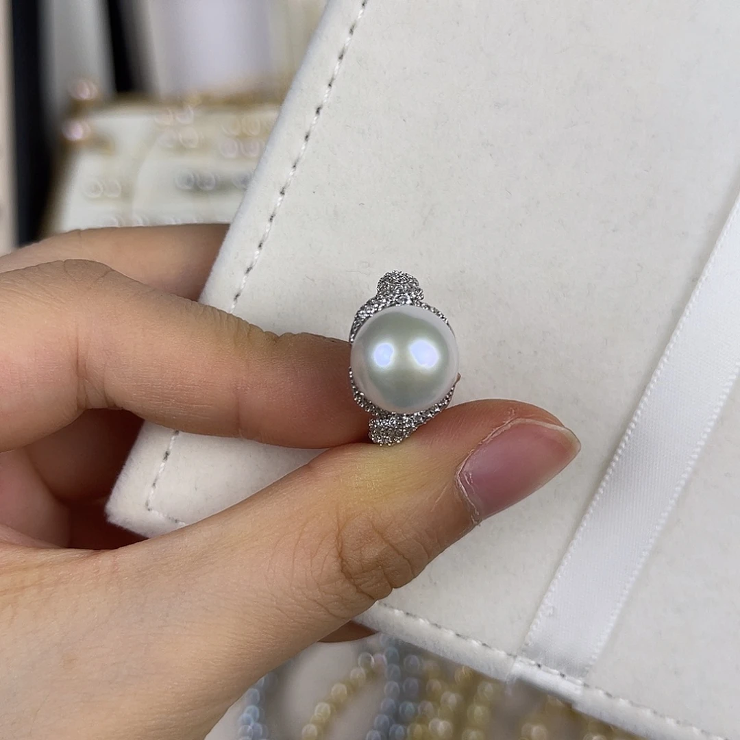 淡水珍珠戒指银S925镶嵌