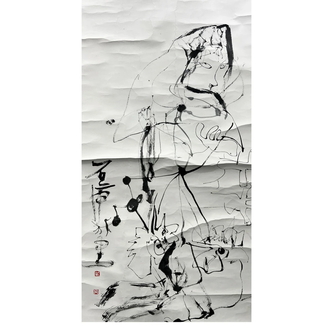 石虎  人物  136*68cm