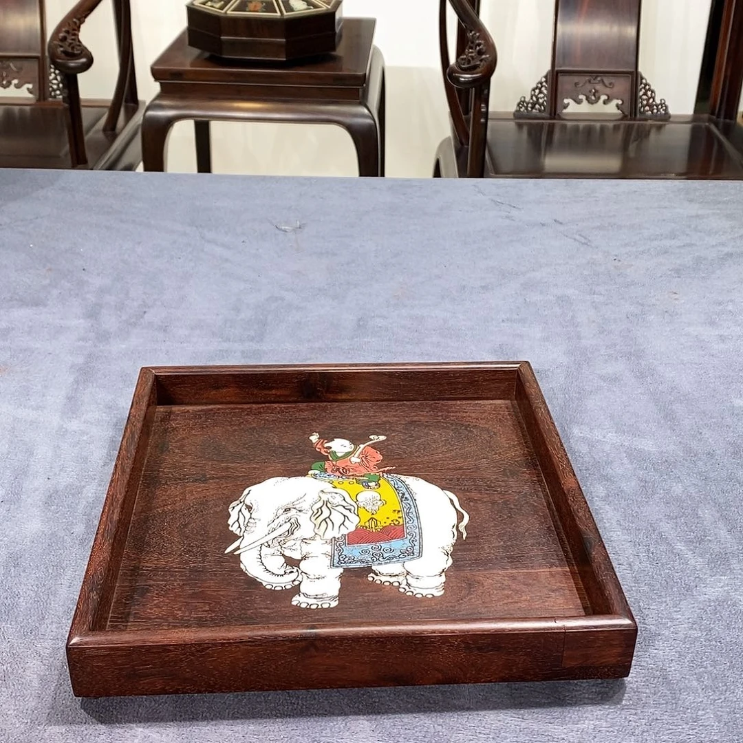 红酸枝木类成套家具茶盘