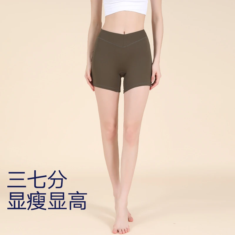 女松紧带透气松紧瑜伽裤夏季外穿高腰安全镂空防走光