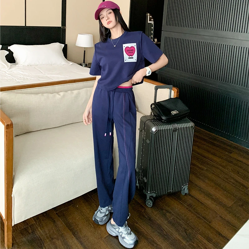 2025新款夏季显瘦套装女装网红时尚洋气减龄短袖休闲两件套小个子