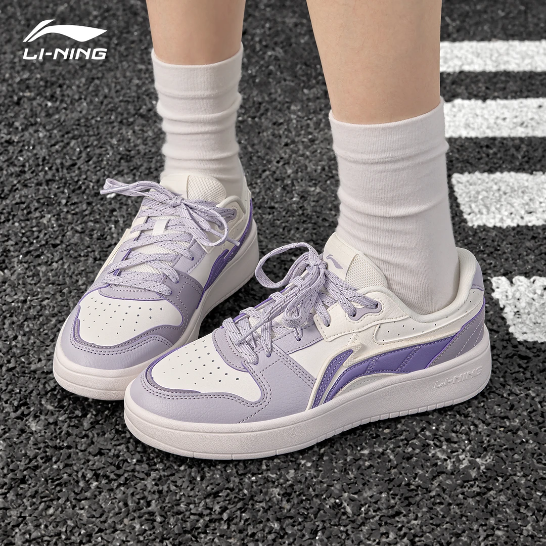 李宁元宝女鞋休闲板鞋2025夏季透气减震板鞋ins风女生透气休闲鞋