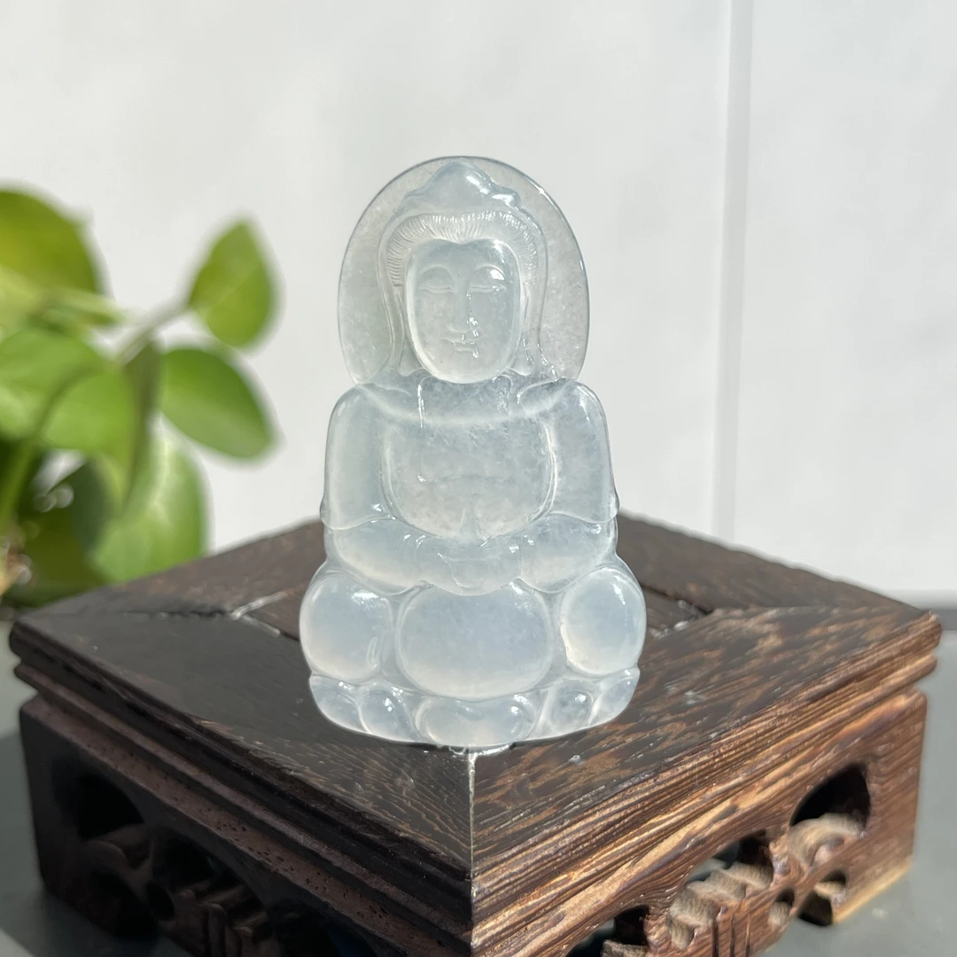 JSB03-127 天然缅甸翡翠A货 正装观音
