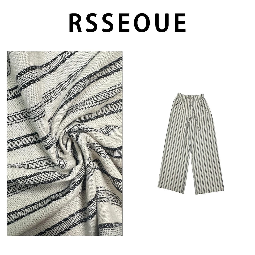 韩系2025夏季新款时尚简约气质百搭设计感条纹休闲裤女