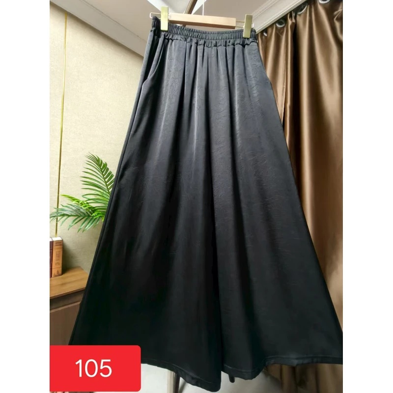 105/黑色提花气质大阔腿裙裤