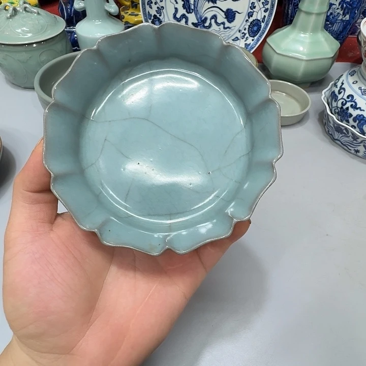 手***5摆件陶瓷纯手工花口洗