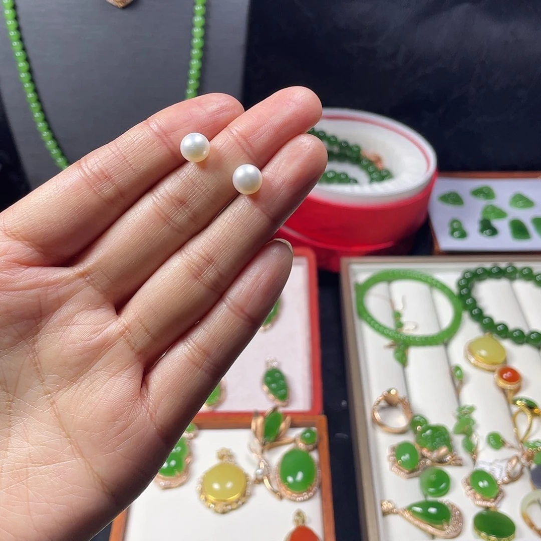 淡水珍珠耳饰银S925镶嵌