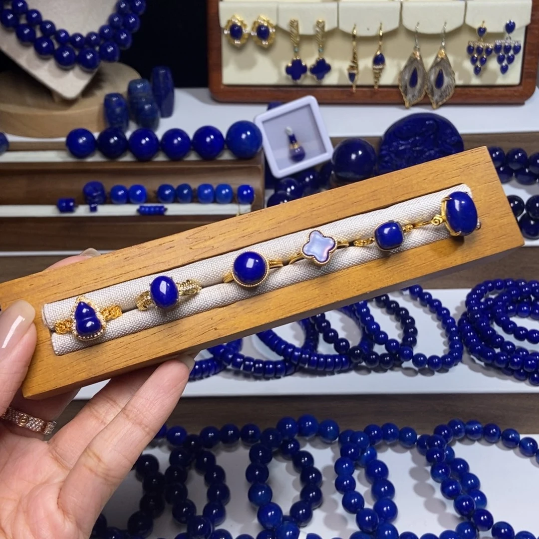 青金石银S925镶嵌戒指多样性发其一 下单备注款式