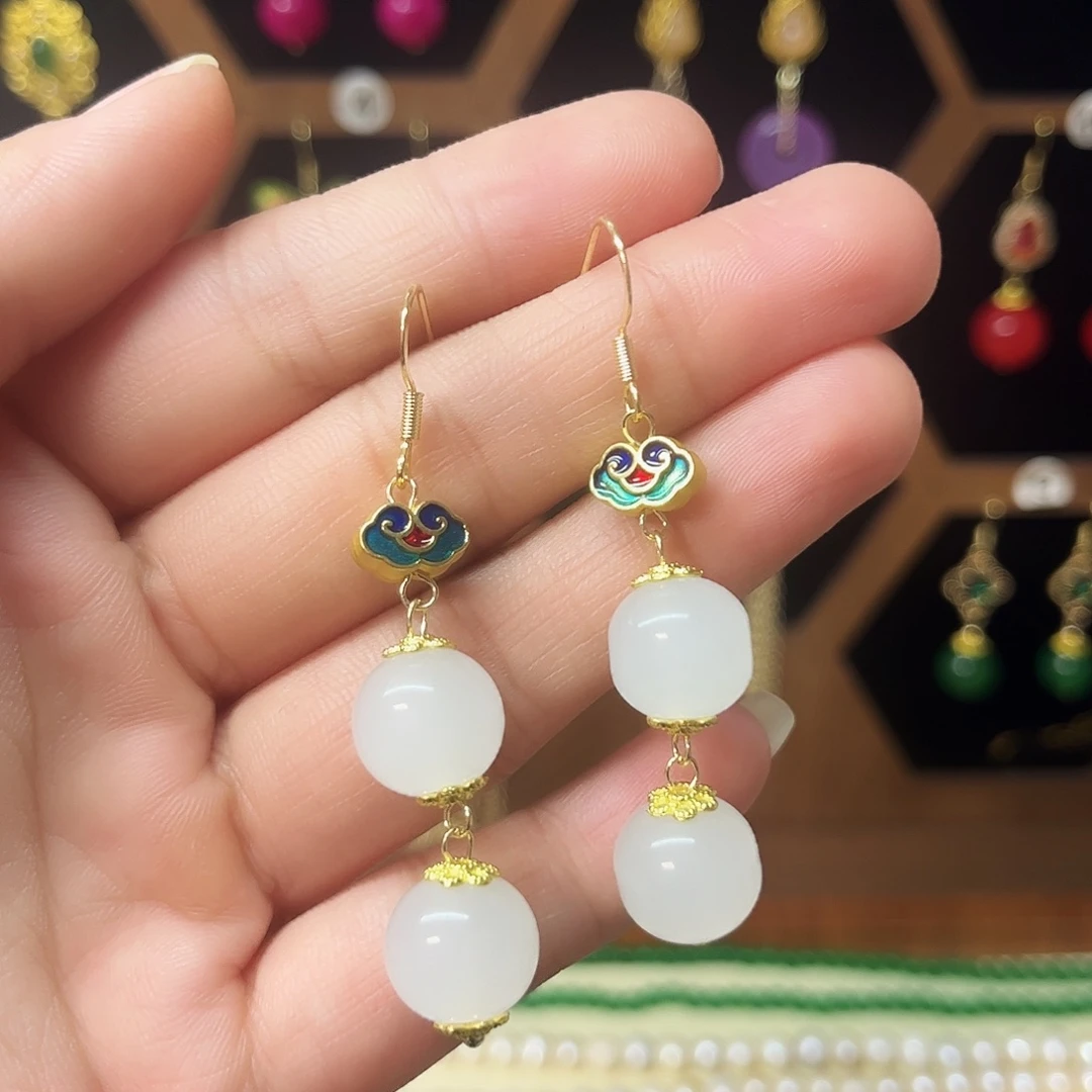 锆石纯铜925银耳饰