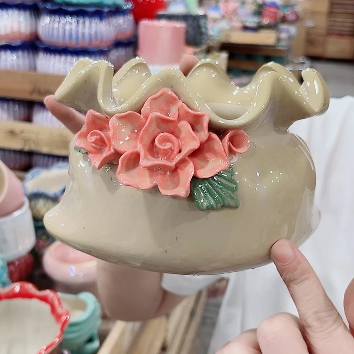 有孔.凑单10元陶瓷花盆发货！