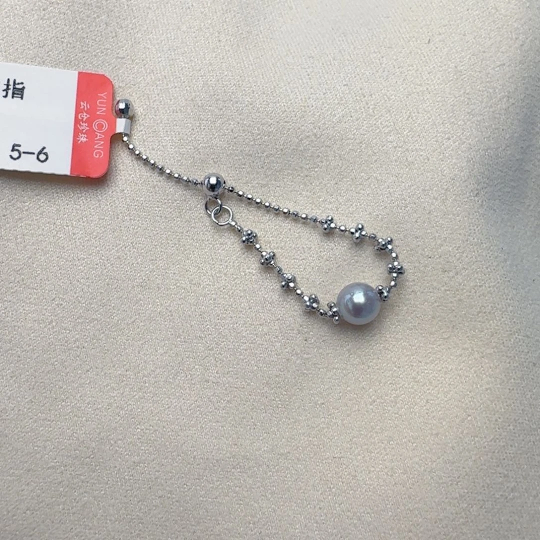 海水珍珠银S925镶嵌戒指@@yj335