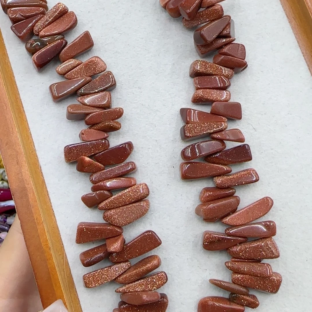 玛瑙/玉髓未镶嵌珠宝半成品金沙边孔一条特价