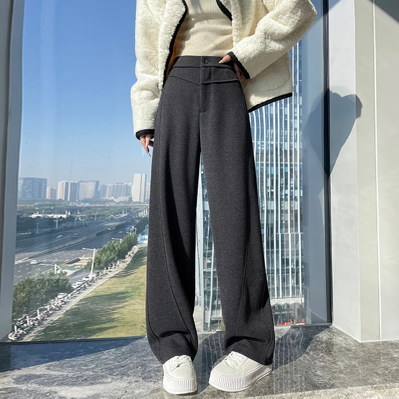 慵懒风高腰垂感显瘦香蕉裤女2025年秋冬季新款休闲百搭窄版阔腿裤