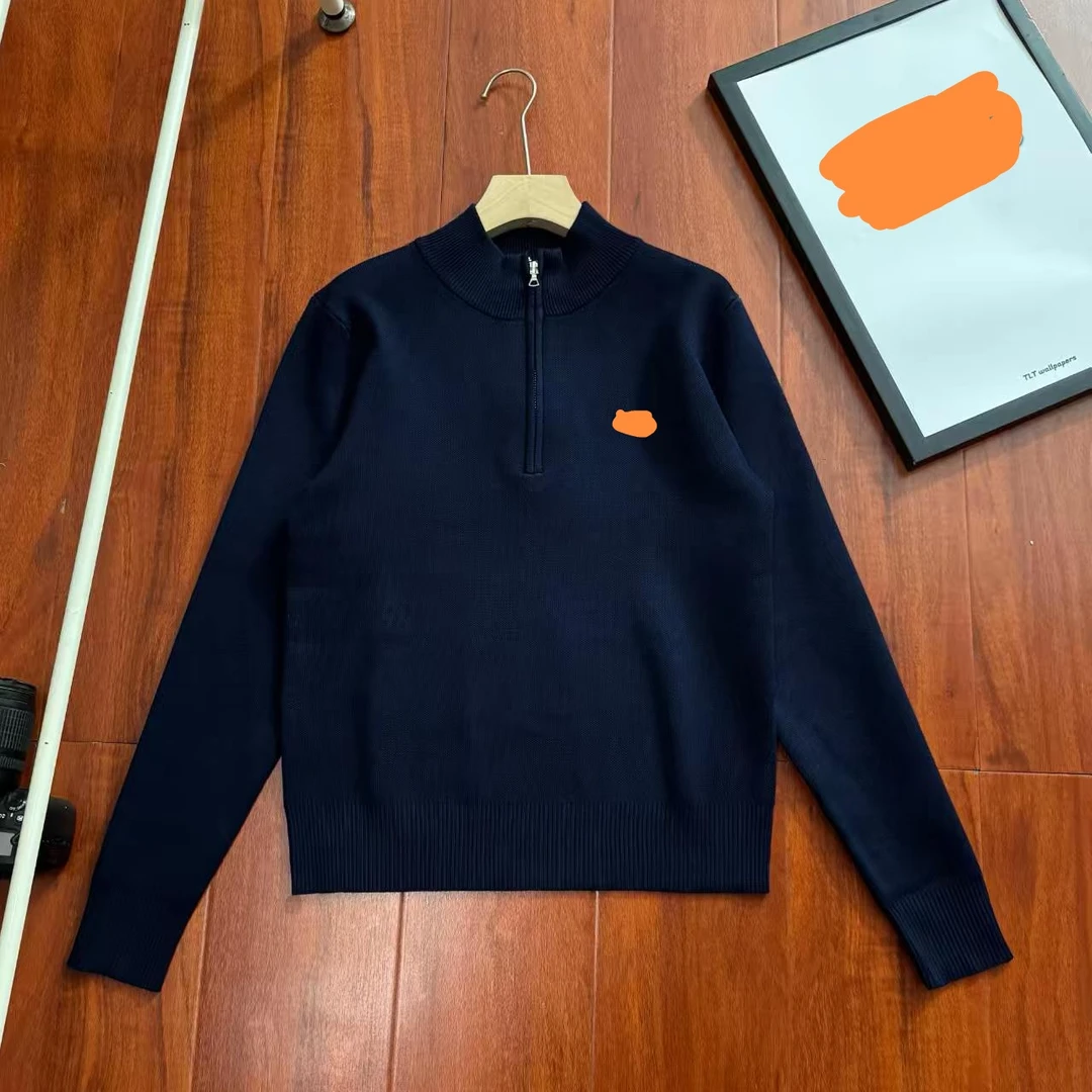 断码两栖鱼男士秋冬半高拉链纯色针织毛衣仅一件L140斤左右穿