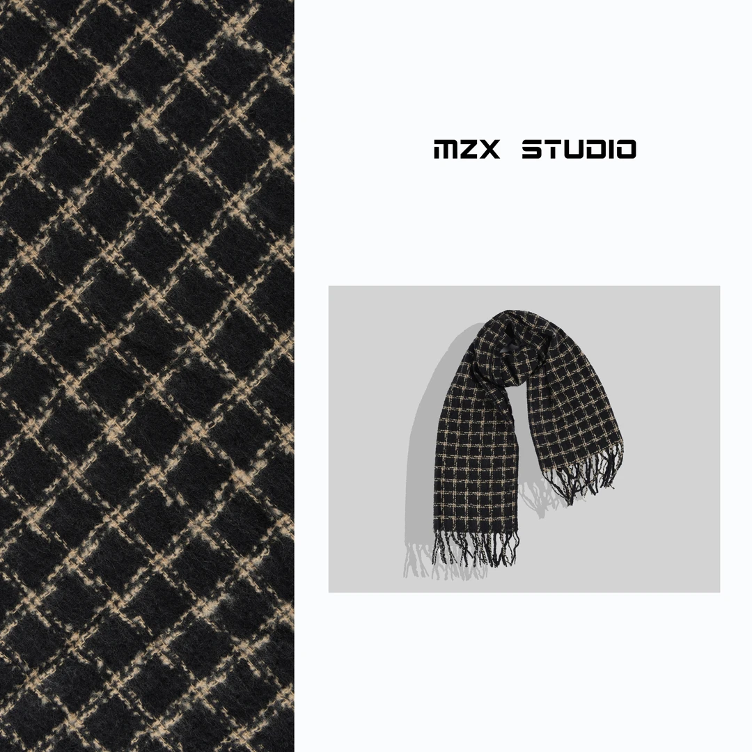 MZX STUDIO秋冬时尚格纹百搭围巾WJ5037