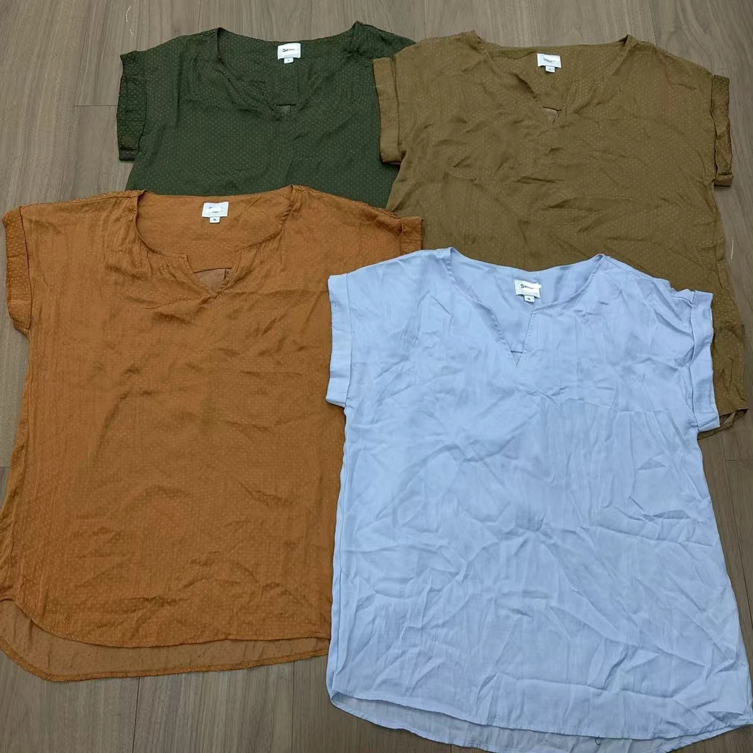 薄款V领短袖T（25021306）