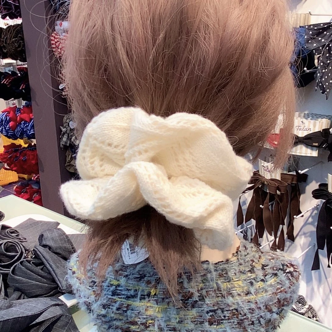 布艺非金属米白色发圈